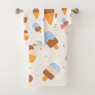 Eiscrememuster, Eiscreme-Kone, Eisvogel Badhandtuch Set