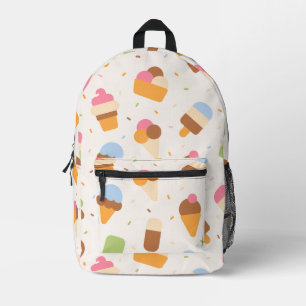 Eiscrememuster, Eiscreme-Kone, Eisvogel Bedruckter Rucksack
