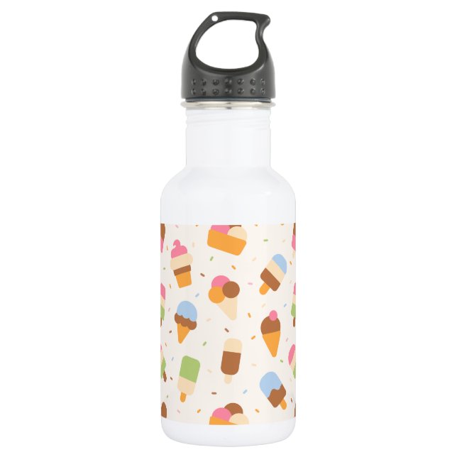 Eiscrememuster, Eiscreme-Kone, Eisvogel Edelstahlflasche (Vorderseite)