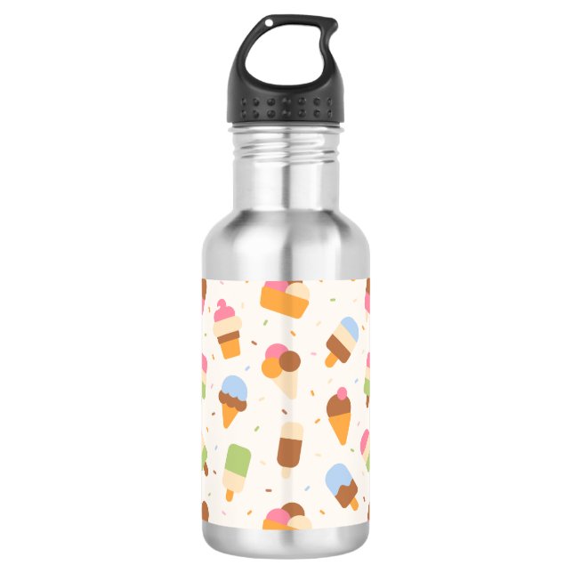 Eiscrememuster, Eiscreme-Kone, Eisvogel Edelstahlflasche (Vorderseite)