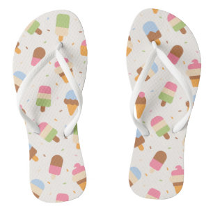 Eiscrememuster, Eiscreme-Kone, Eisvogel Flip Flops