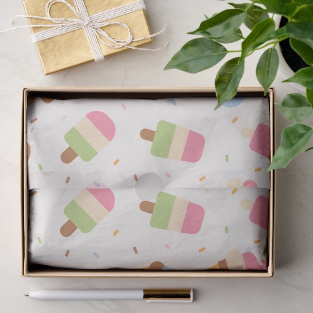 Eiscrememuster, Eiscreme-Kone, Eisvogel Seidenpapier (Geschenk)