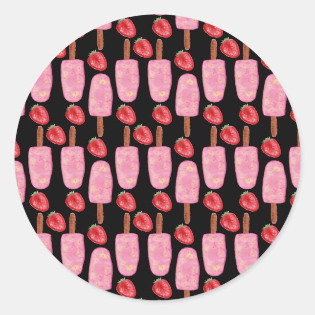 Eiscrememuster | Lollenmuster | Lollipop 1 Runder Aufkleber (Vorderseite)