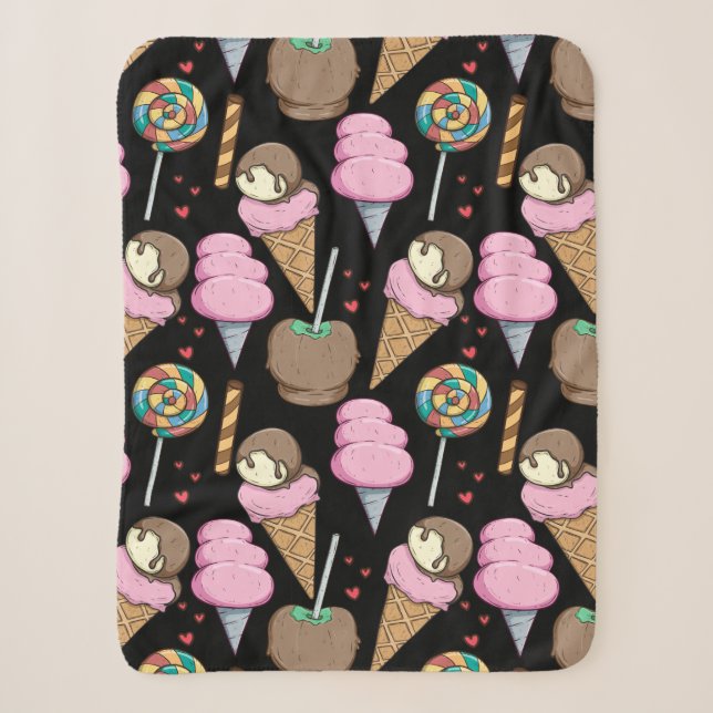 Eiscrememuster | Lollenmuster | Lollipop 24 Sherpadecke (Vorderseite)