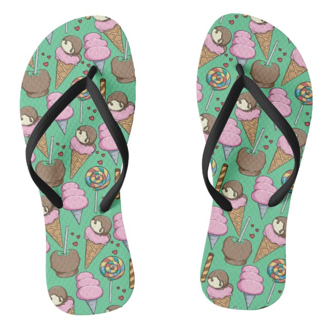 Eiscrememuster | Lollenmuster | Lollipop 29 Flip Flops (Fußbett)