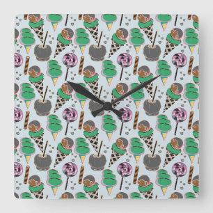 Eiscrememuster   Lollenmuster   Lollipop 30 Quadratische Wanduhr