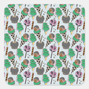 Eiscrememuster Lollenmuster Lollipop 30 Quadratischer Aufkleber