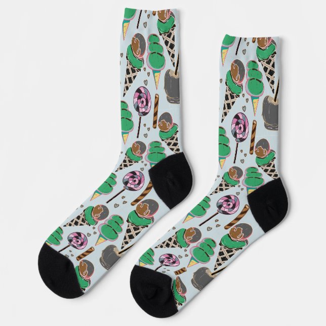 Eiscrememuster | Lollenmuster | Lollipop 30 Socken (Linkes Detail)
