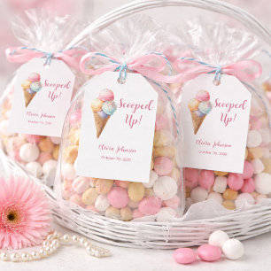 Eiscremeportionen Whimsical Pink Brautparty Geschenkanhänger