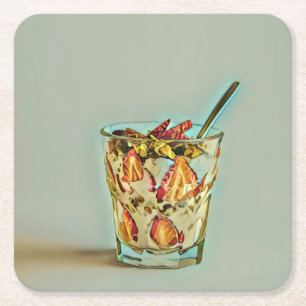 Eiscremeshop Rechteckiger Pappuntersetzer