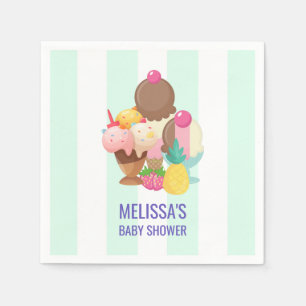 Eiscremesuppen mit Sprinkles Babydusche Serviette