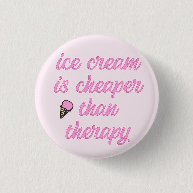 Eiscremetherapie - Funny Summer Quote Button (Vorderseite)