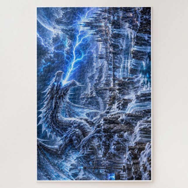 Eisdrache – Blaue Blitzgewitter (Vertikal)
