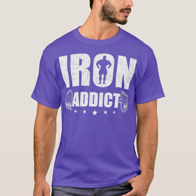 Eisen-Addict-Bodybuilding-Gewichtsabnahme T-Shirt (Vorderseite)