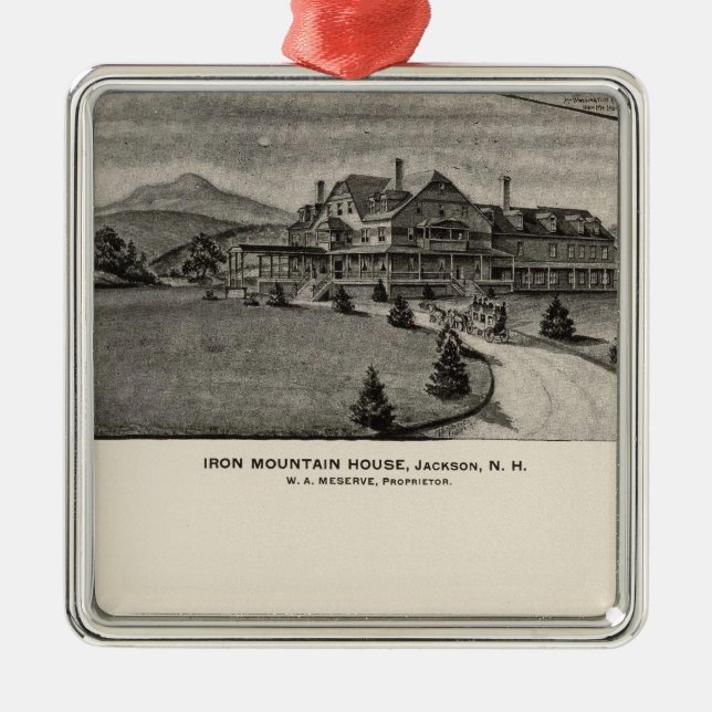 Eisen-Gebirgshaus, Jackson, NH Silbernes Ornament (Vorne)