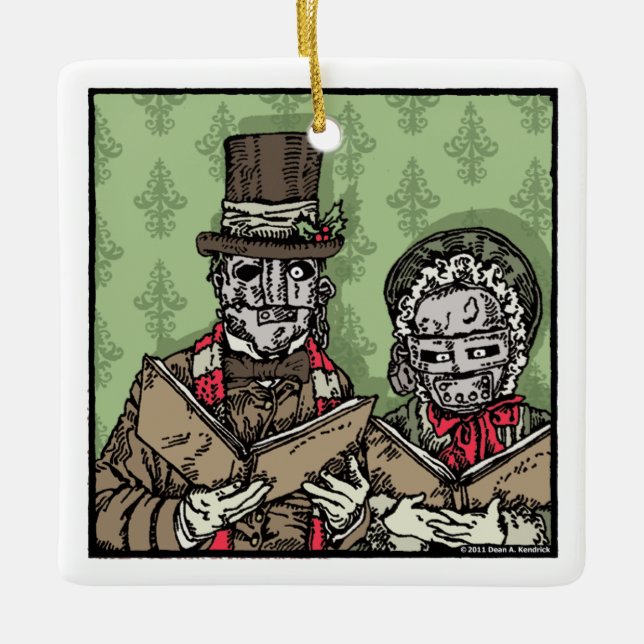 Eisen-Maske-Karolers - Pop Goth Holiday Keramikornament (Vorderseite)
