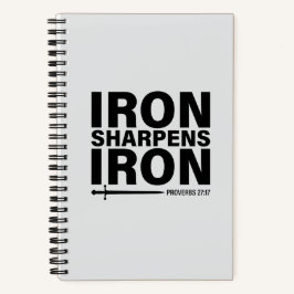 Eisen Sharpens Eisen 5,5"x8,5" Grauspirale Notizbuch
