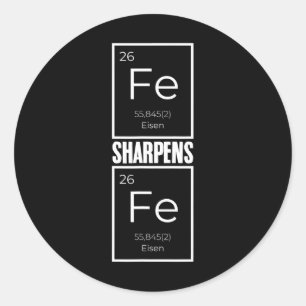Eisen Sharpens Eisen Bibel Verse Periodischer Tisc Runder Aufkleber