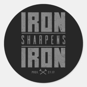 Eisen Sharpens Eisen Christlich Men Bible Scriptin Runder Aufkleber