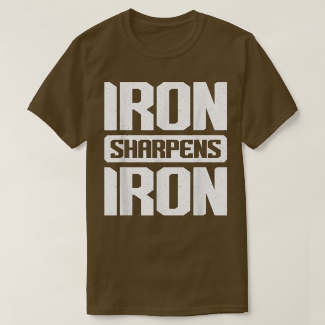 Eisen Sharpens Eisen Christliche Workout Eisen Sha T-Shirt (Design vorne)