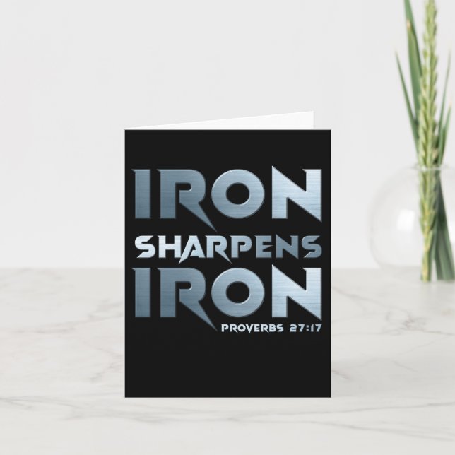 Eisen Sharpens Eisen - Christliches Men & Women Pr Dankeskarte (Vorderseite)