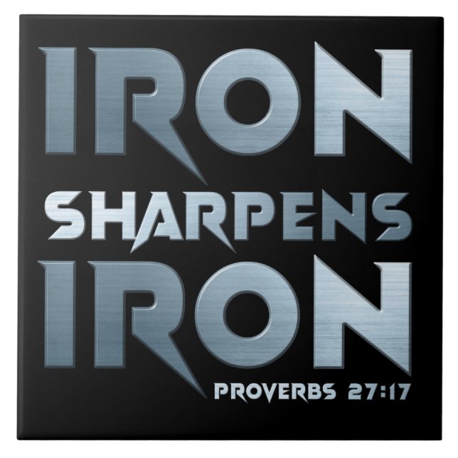 Eisen Sharpens Eisen - Christliches Men & Women Pr Fliese (Vorderseite)