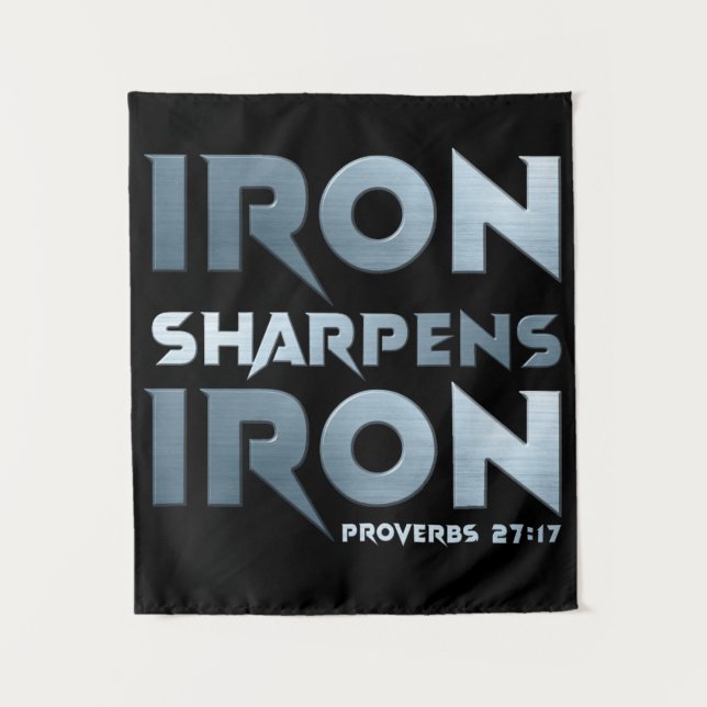 Eisen Sharpens Eisen - Christliches Men & Women Pr Wandteppich (Vorderseite)