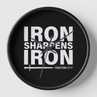 Eisen-Sharpens-Eisen-Rundwall-Uhr
