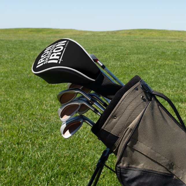 Eisen Sharpens Eisen Schwarz-Weiß Golf Headcover (In SItu)