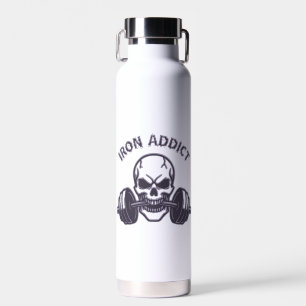 Eisen Sucht - Totenkopf Bodybuilding und Gewichthe Trinkflasche