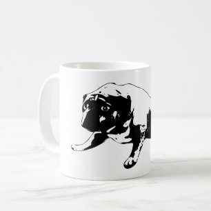 Eisen-Tinte-Bulldoggen-Emblem mit wilder Symmetrie Kaffeetasse