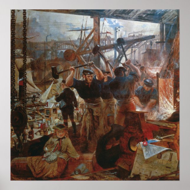 Eisen und Kohle, William Bell Scott Industrial Age Poster (Vorne)
