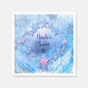 Eisen und Schneeflocken Winter Wonderland Party ge Serviette
