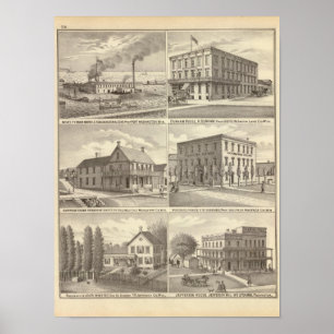 Eisenarbeiten, -hotels u. -wohnsitze im Hafen Poster