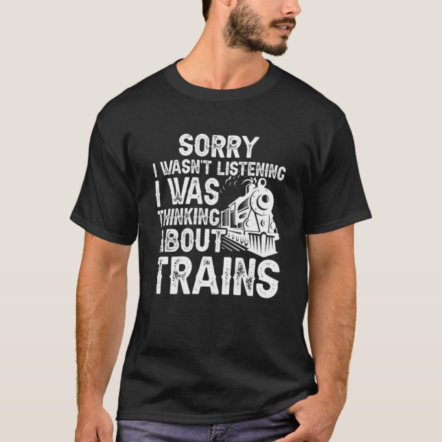 Eisenbahn-Denken über die Lokomotive T-Shirt (Vorderseite)