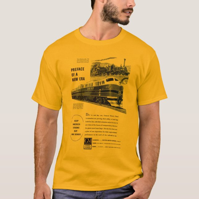 Eisenbahn-Diesel-Electro-Motiv-Gold 1948 T-Shirt (Vorderseite)