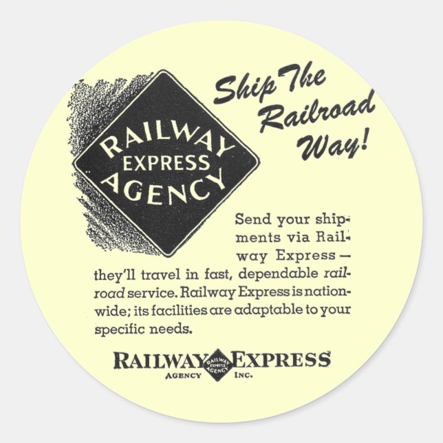 Eisenbahn-Express - Schiff - Bahn Runder Aufkleber (Vorderseite)