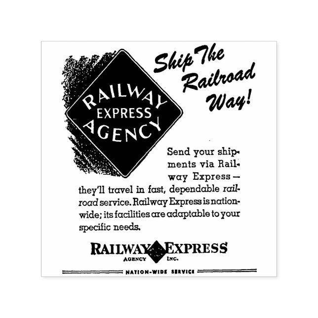 Eisenbahn-Express, Schiff - die Eisenbahn als offe Permastempel (Design)