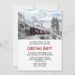 Eisenbahn im Winterlandschaft Weihnachtsfeier Einladung