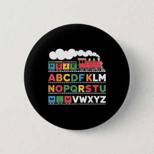 Eisenbahn Lover Abc Alphabet A-z Abcs Kinderg Button