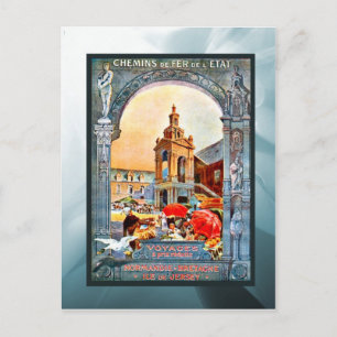 Eisenbahn nach Bretagne Normandie und Jersey Postkarte