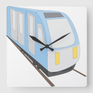Eisenbahn Quadratische Wanduhr