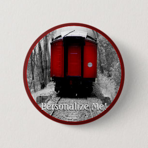 Eisenbahn Schwarzes und Rotes Erbe Button