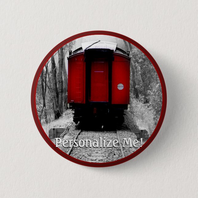 Eisenbahn Schwarzes und Rotes Erbe Button (Vorderseite)