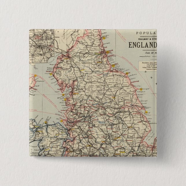 Eisenbahn, statistisches England, Wales Button (Vorderseite)