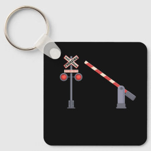 Eisenbahn überquert Barrier Zeichenkostüm D Schlüsselanhänger