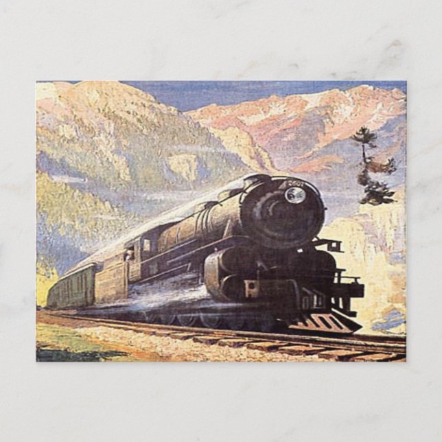 Eisenbahn Vintager Retro-Lokomotivtourismus Postkarte (Vorderseite)