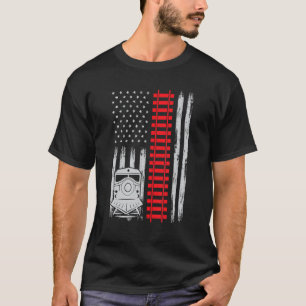 Eisenbahn Zug USA Flaggenstaat Amerikanischer Zugf T-Shirt