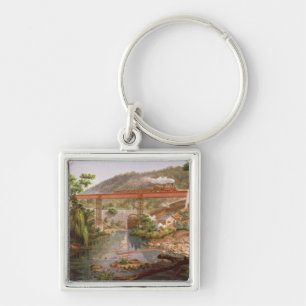 Eisenbahnbrücke bei Atoyac, 'vom Album des Mexic Schlüsselanhänger