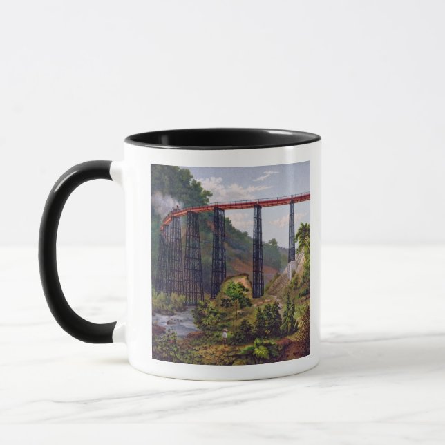 Eisenbahnbrücke bei Metlac, 'vom Album des Mexic Tasse (Links)